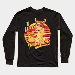 I Love Yerba Mate, Llama Long Sleeve T-Shirt